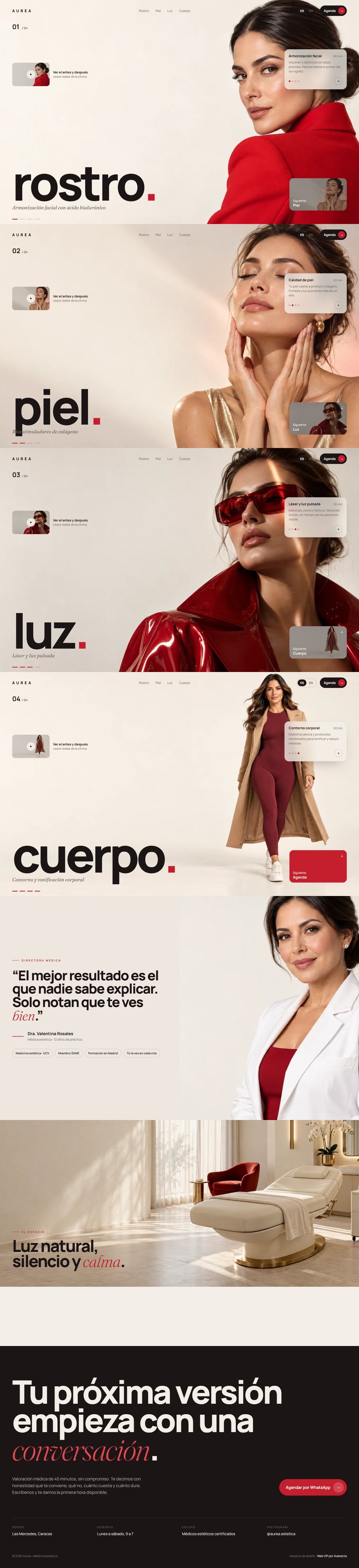 Página web de Aurea · Web VIP
