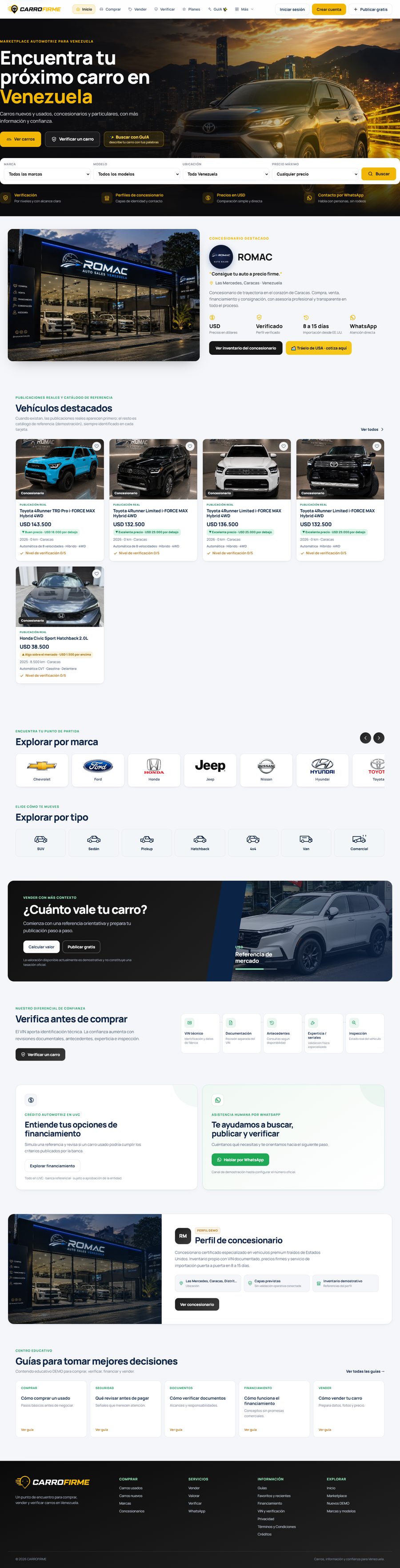 Página web de CarroFirme