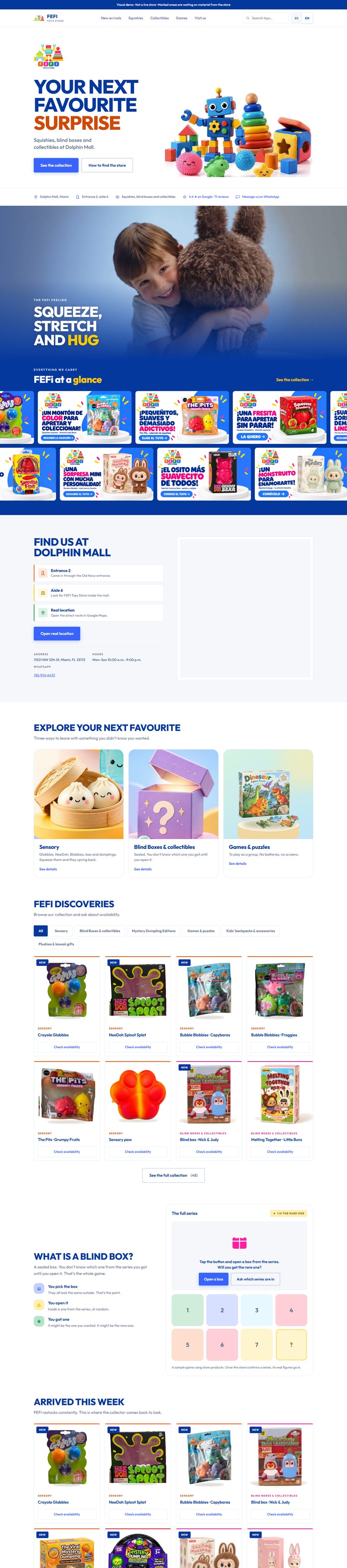 Website of FEFI Toys Store