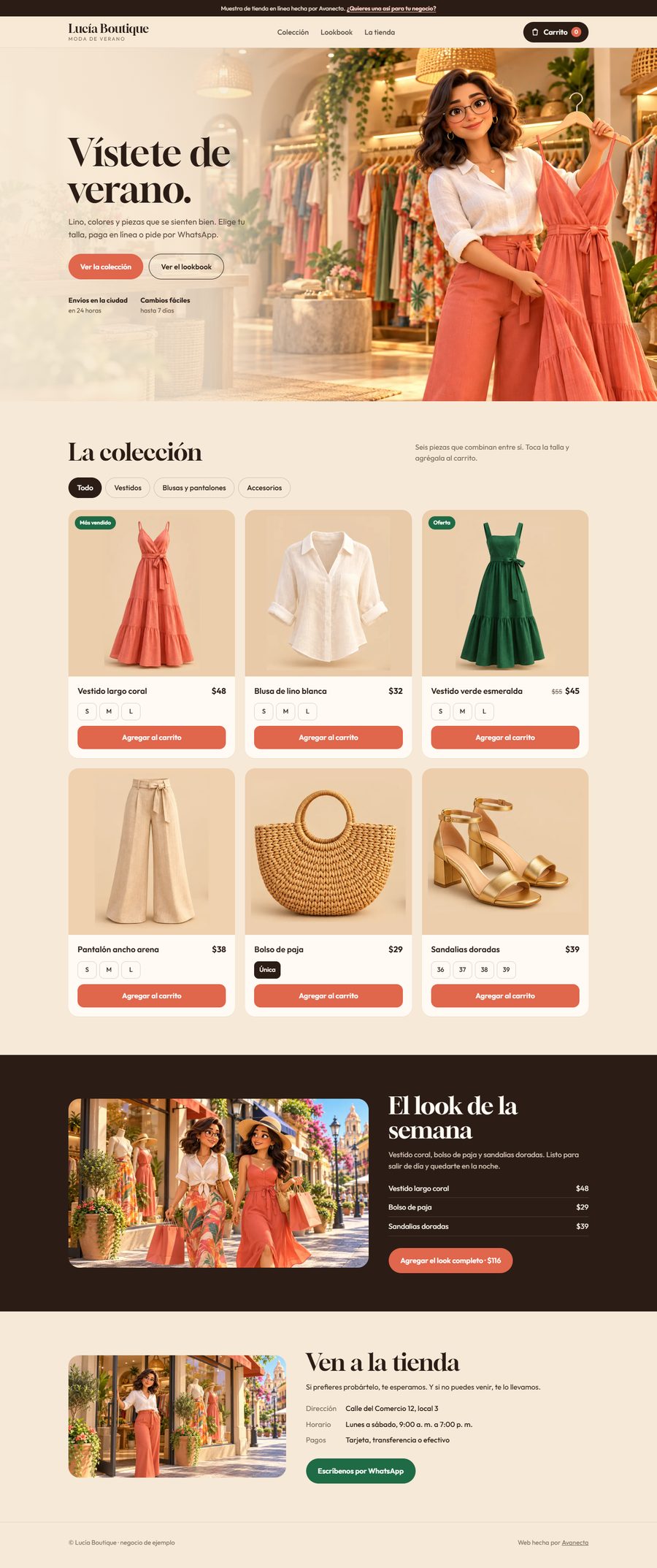 Página web de Lucía Boutique