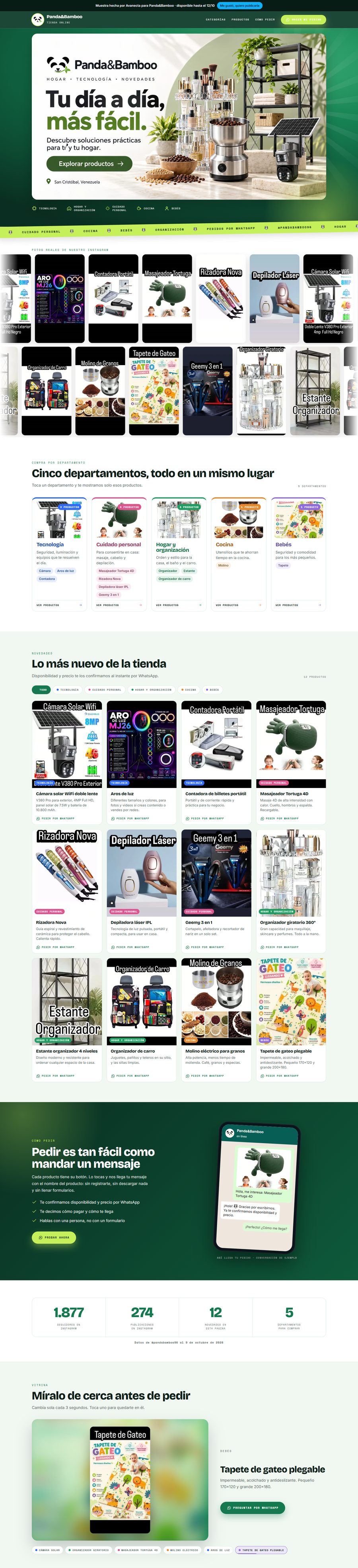 Página web de Panda&Bamboo