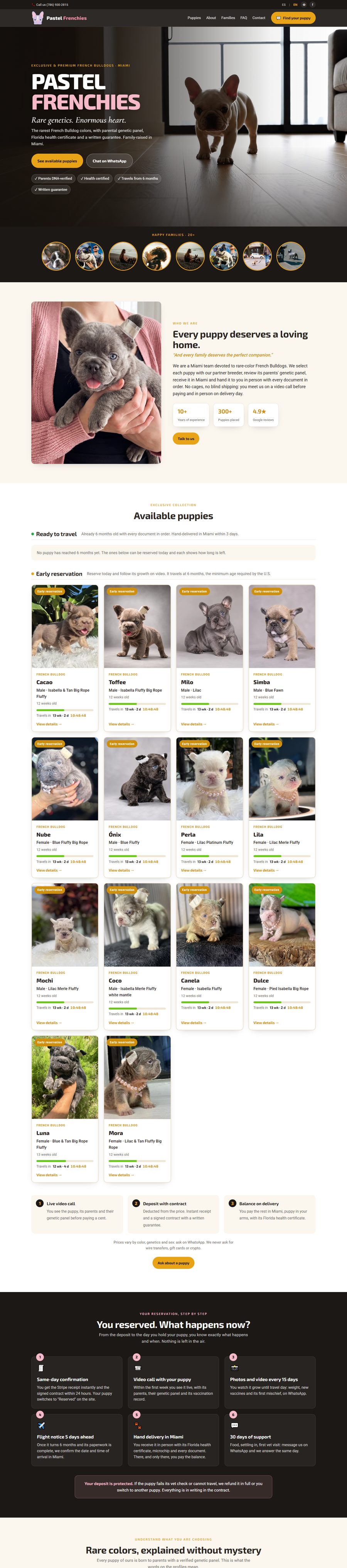 Website of Pastel Frenchies